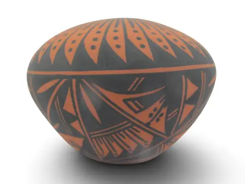 Acoma Pueblo Native American Geometric Pottery Seed Jar Pot Signed Gb, photo 9 of 9