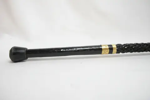 Alligator Carved Wood Gold Leaf Amber Inlaid Black Lacquer Walking Stick Cane, photo 10 of 12