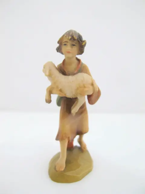 Anri Italy Ulrich Bernardi Shepherd Boy With Lamb Christmas Nativity Figurine, photo 1 of 7