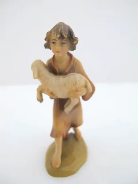 Anri Italy Ulrich Bernardi Shepherd Boy With Lamb Christmas Nativity Figurine, photo 2 of 7