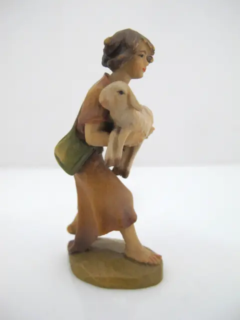 Anri Italy Ulrich Bernardi Shepherd Boy With Lamb Christmas Nativity Figurine, photo 3 of 7