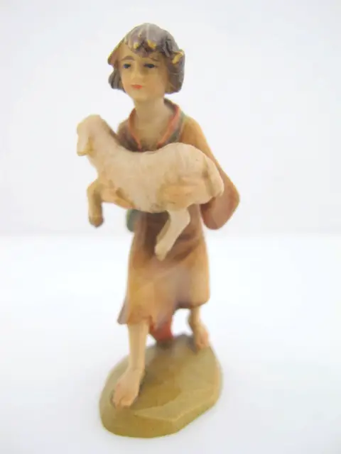 Anri Italy Ulrich Bernardi Shepherd Boy With Lamb Christmas Nativity Figurine, photo 6 of 7