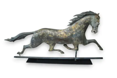 Antique American Large Gilt Copper Horse Weathervane, photo 1 of 12