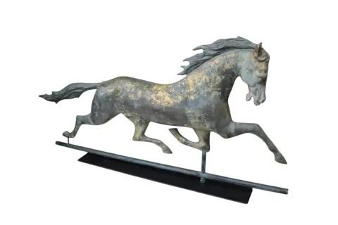 Antique American Large Gilt Copper Horse Weathervane, photo 2 of 12