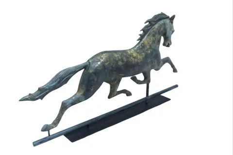 Antique American Large Gilt Copper Horse Weathervane, photo 9 of 12