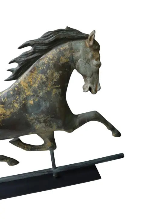 Antique American Large Gilt Copper Horse Weathervane, photo 10 of 12