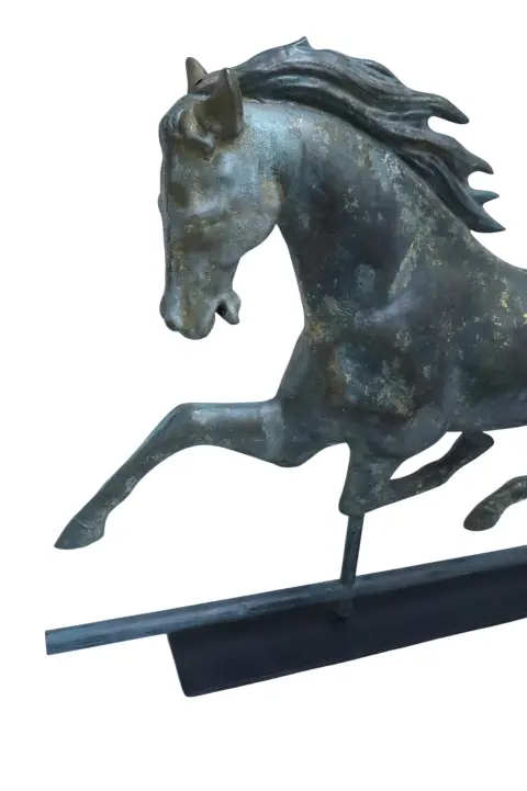 Antique American Large Gilt Copper Horse Weathervane, photo 11 of 12