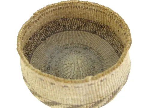Antique Northern California Hupa/Yurok/Karuk Native Chevron Basket Bowl, photo 3 of 11