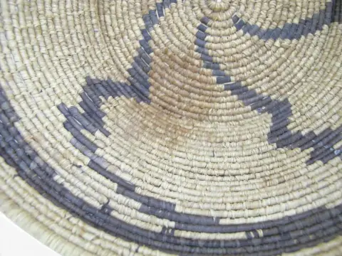 Apache Native American Whirling Bolt Zig Zag Coiled Basket Bowl 8 1/2", photo 4 of 9
