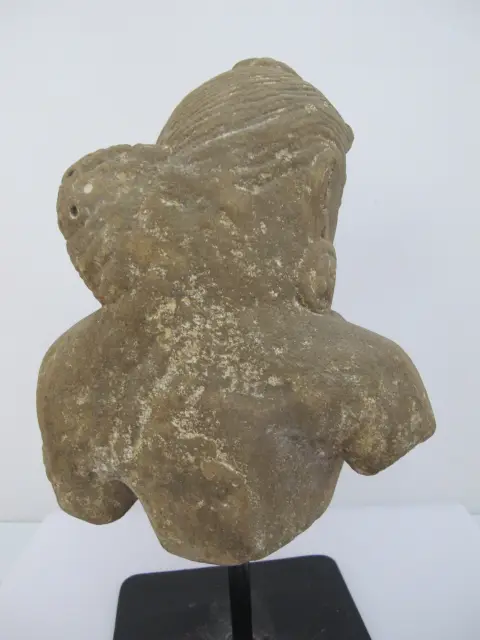 Apsara Devata Celestial Deity Carved Stone India Hindu Bust Sculpture Statue, photo 6 of 12