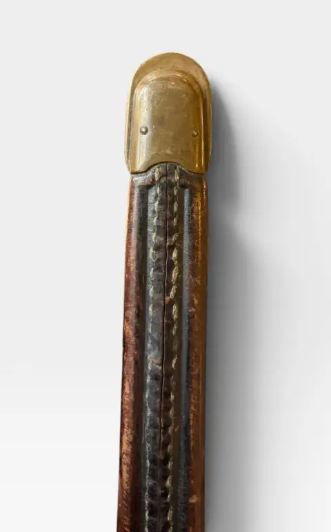 Auth. Original WW2 Italian Army Model 1891 Carcano Bayonet & Leather Scabbard, photo 11 of 12