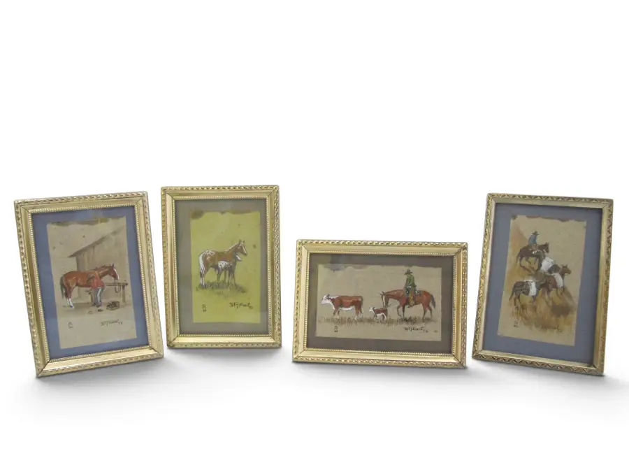 Barbara EAST Miniature Western HORSE & Cowboy Watercolor Painting Set