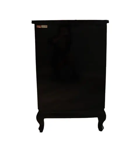 Black Lacquer Chinese Corner Cabinet With Inlaid Stone, photo 4 of 10