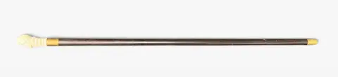 Carved Bone Erotic Masked Man Early 20th Century Walking Stick Cane, photo 6 of 6