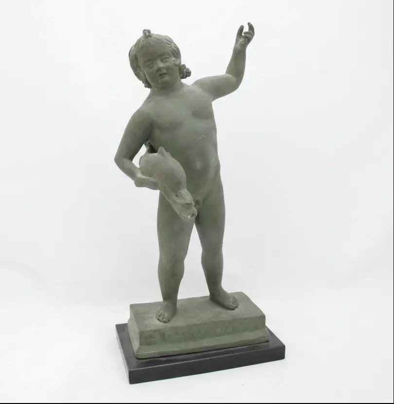CHERUB Putto with Dolphin AMR Pompeii Fountain Replica Composite Statue