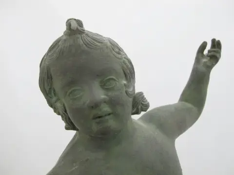Cherub Putto With Dolphin Amr Pompeii Fountain Replica Composite Statue, photo 6 of 12