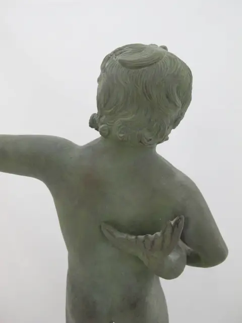 Cherub Putto With Dolphin Amr Pompeii Fountain Replica Composite Statue, photo 11 of 12