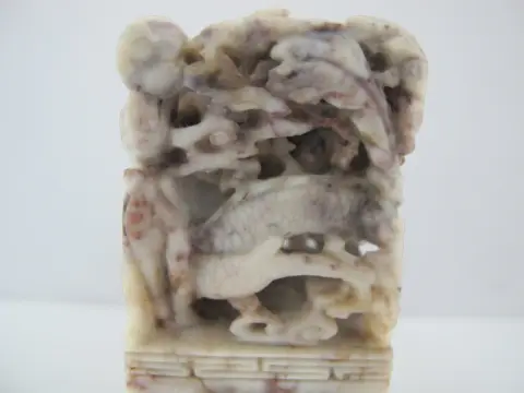 Chinese 3D Carved Fish & Bird Shoushan Stone Chop Seal Stamp, photo 3 of 12
