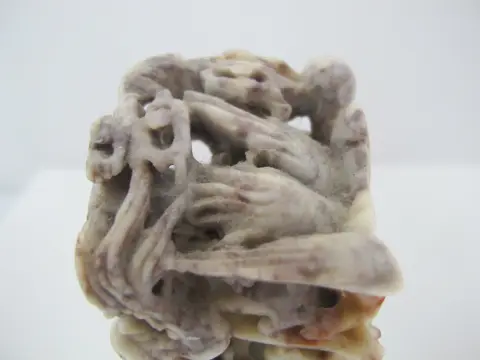 Chinese 3D Carved Fish & Bird Shoushan Stone Chop Seal Stamp, photo 11 of 12