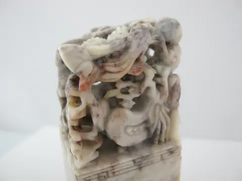 Chinese 3D Carved Fish & Bird Shoushan Stone Chop Seal Stamp, photo 12 of 12