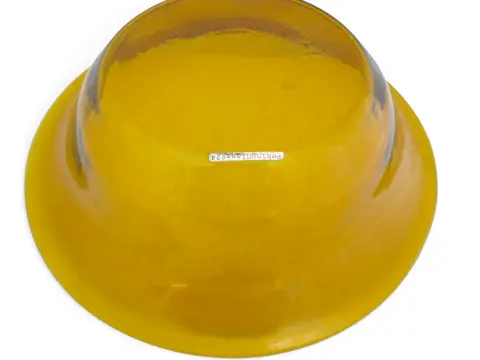 Chinese Amber Yellow Clear Peking Glass Large Rimmed Bowl, photo 8 of 8
