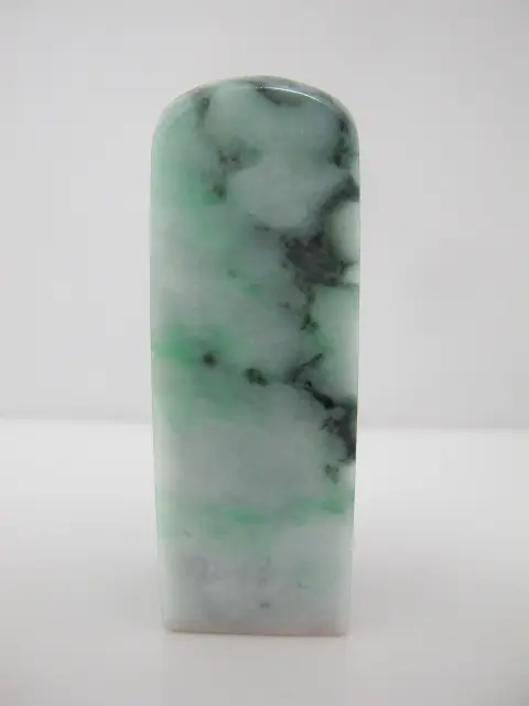 Chinese Green & White Mottled Jade Stone Chop Seal Stamp, photo 2 of 10