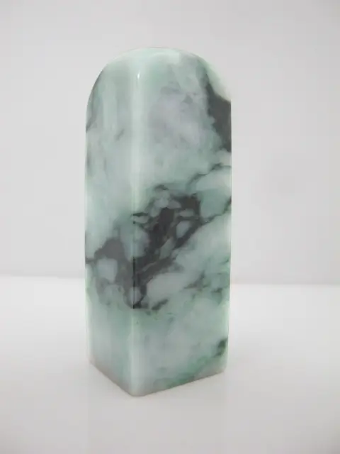 Chinese Green & White Mottled Jade Stone Chop Seal Stamp, photo 5 of 10