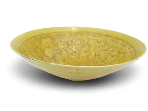Chinese Ming Hongzhi Style Dragon & Phoenix Delicate Yellow Bowl, photo 12 of 12
