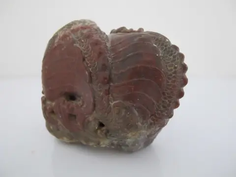 Chinese Red Shoushan Double Dragon Sculpture Carving, photo 7 of 8