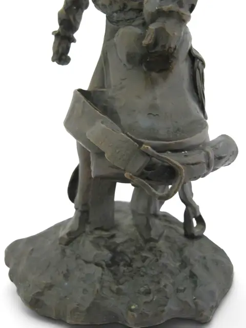 Colorado Cowboy With Saddle James Turner Sr. Western Art Bronze Statue, photo 4 of 12