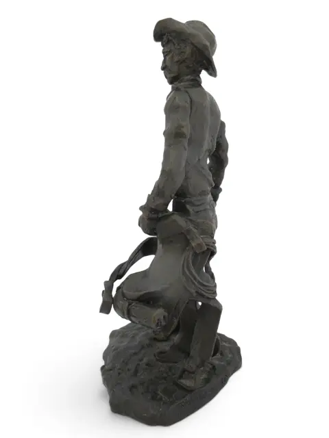 Colorado Cowboy With Saddle James Turner Sr. Western Art Bronze Statue, photo 6 of 12