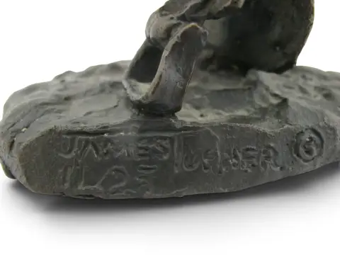 Colorado Cowboy With Saddle James Turner Sr. Western Art Bronze Statue, photo 7 of 12