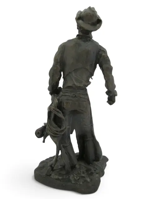 Colorado Cowboy With Saddle James Turner Sr. Western Art Bronze Statue, photo 8 of 12