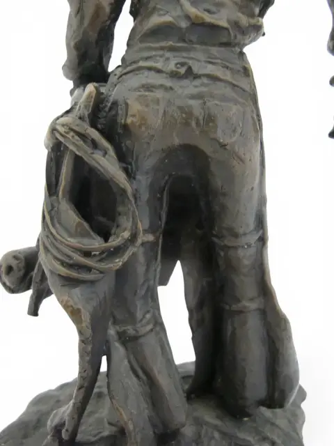 Colorado Cowboy With Saddle James Turner Sr. Western Art Bronze Statue, photo 9 of 12