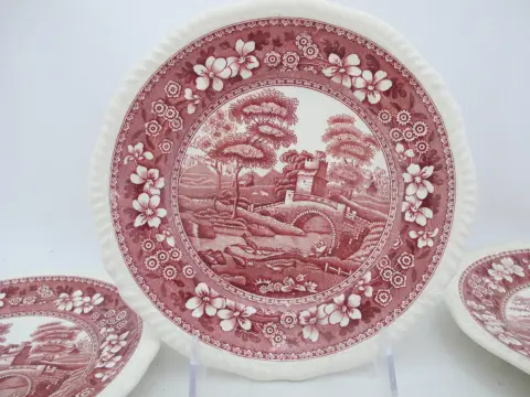 Copeland Spode Tower Pink Pastoral 7 3/4" Salad Plate Set of 5, photo 2 of 10