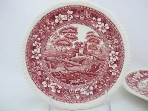 Copeland Spode Tower Pink Pastoral 7 3/4" Salad Plate Set of 5, photo 3 of 10