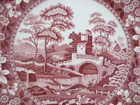 Copeland Spode Tower Pink Pastoral 7 3/4" Salad Plate Set of 5, photo 7 of 10