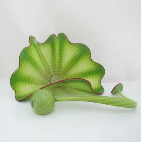 Dale Chihuly 2pc Parrot Green Persian Series Hand Blown Art Glass Sculpture, photo 1 of 12