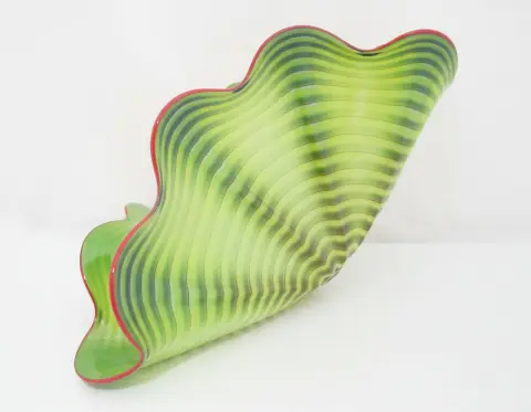 Dale Chihuly 2pc Parrot Green Persian Series Hand Blown Art Glass Sculpture, photo 3 of 12