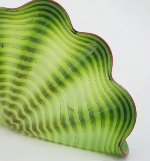 Dale Chihuly 2pc Parrot Green Persian Series Hand Blown Art Glass Sculpture, photo 7 of 12