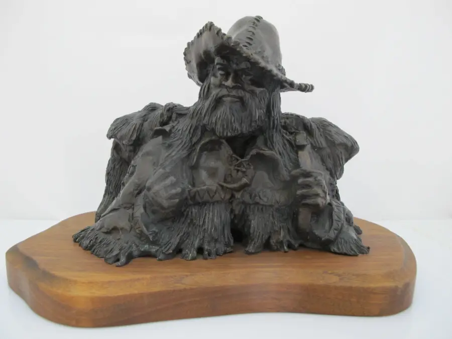 Dan HUBER Oregon Western ROCKY MOUNTAIN Trapper Bronze Sculpture with COA