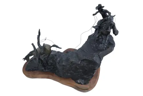 Dan Huber "That Dirty Sob" Western Bronze Sculpture, photo 5 of 12