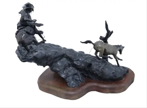 Dan Huber "That Dirty Sob" Western Bronze Sculpture, photo 8 of 12