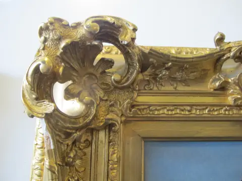 Federico Del Campo Ornate Gilt Frame Venice Canal Antique Oil Painting, photo 7 of 10