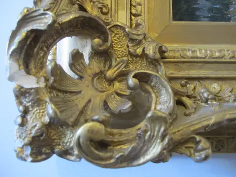 Federico Del Campo Ornate Gilt Frame Venice Canal Antique Oil Painting, photo 9 of 10