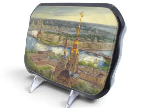 Fedoskino Russian Saint Petersburg Cityscape Hand Painted Lacquer Box, photo 5 of 12