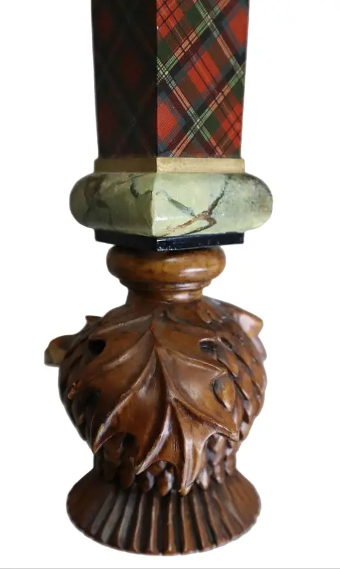 Hand Painted MacKenzie-Childs Rock Collection Courtly Check Accent Table, photo 12 of 12