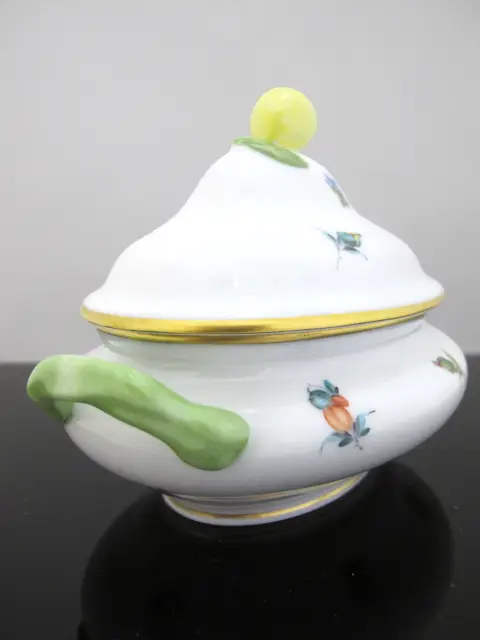 Herend Porcelain Mini Tureen Sugar Bowl Jar With Lemon Finial Lid, photo 5 of 9