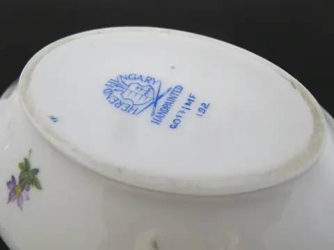 Herend Porcelain Mini Tureen Sugar Bowl Jar With Lemon Finial Lid, photo 7 of 9