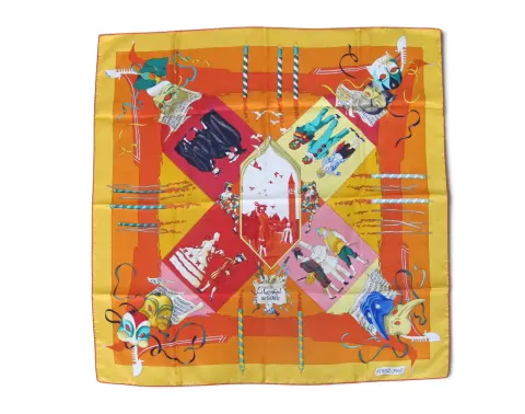 Hermes Paris Carre 90 Le Carnaval De Venise Jacquard Silk Scarf Nwt, photo 1 of 12